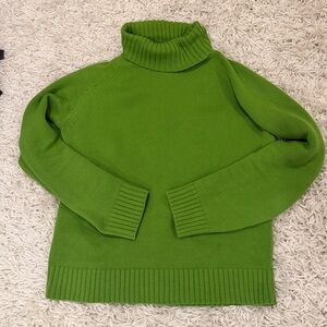 JEANNE PIERRE Vibrant Green Cowl Neck Sweater
